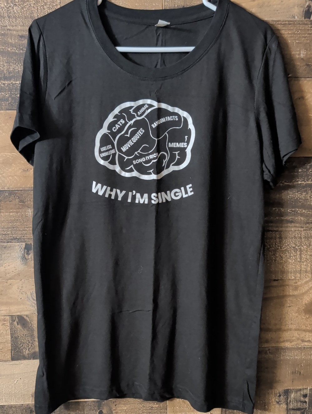 ecru Black Short-Sleeve Graphic Tee with White Brain Print